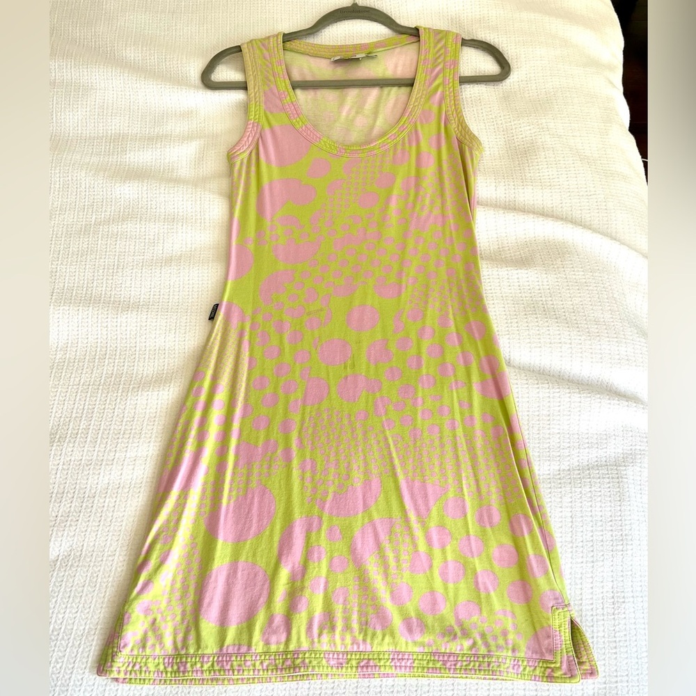 Moschino Pastel Pink and Neon Green Dress . Size 4-6